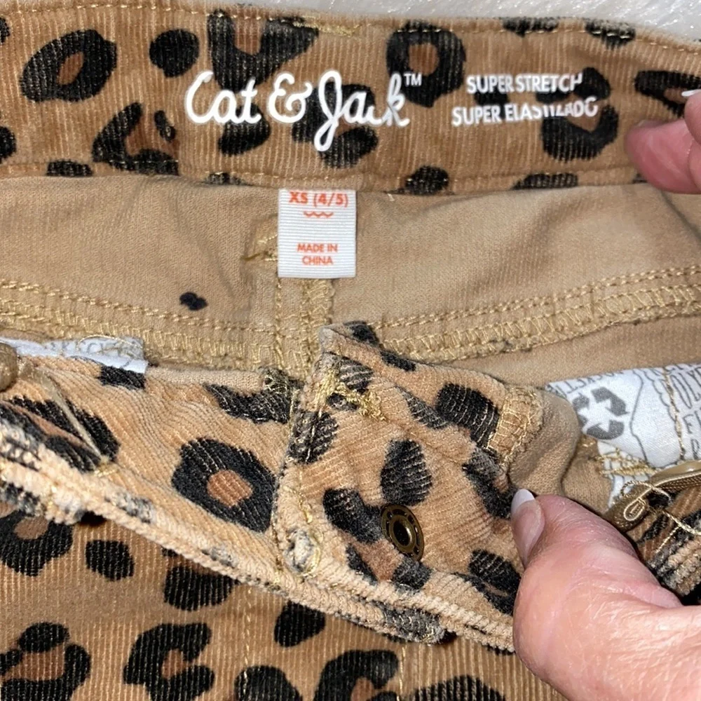 CAT & JACK Leopard Print Corduroy Skirt Sz XS/4-5